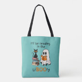 Ghost Reading A Book Canvas tas en Black Cat Frien (Achterkant)