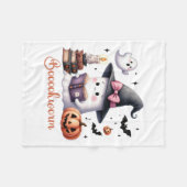 Ghost Reading Boek Coquette Bow Halloween Girl Tod Fleece Deken (Voorkant (Horizontaal))