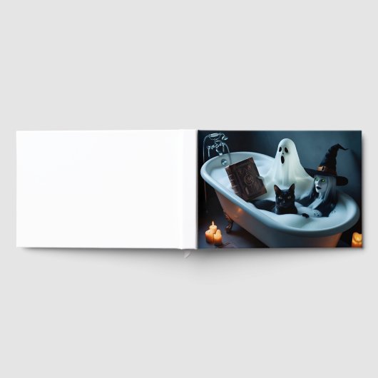 Ghost Reading boek in bad, en zwarte kat bubble (Volledig)