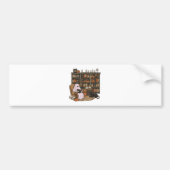Ghost Reading Boek Kattenliefhebber Halloween Bumpersticker (Voorkant)