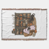 Ghost Reading Boek Kattenliefhebber Halloween Deken (Voorkant)