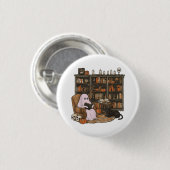 Ghost Reading Boek Kattenliefhebber Halloween Ronde Button 3,2 Cm (Voorkant /achterkant)