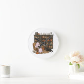 Ghost Reading Boek Kattenliefhebber Halloween Ronde Klok (Huis)