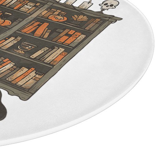 Ghost Reading Boek Kattenliefhebber Halloween Snijplank (Hoek)