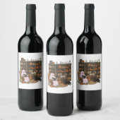 Ghost Reading Boek Kattenliefhebber Halloween Wijn Etiket (Flessen)