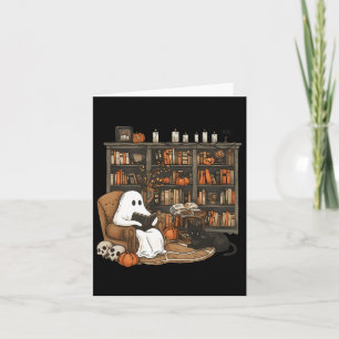 Ghost Reading Book Lovers Bibliotheek Halloween Sp Kaart