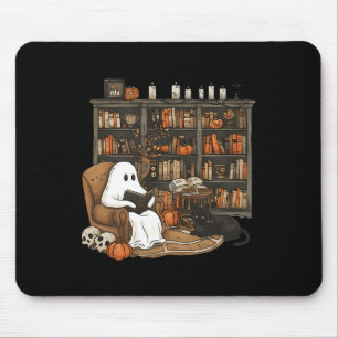Ghost Reading Book Lovers Bibliotheek Halloween Sp Muismat