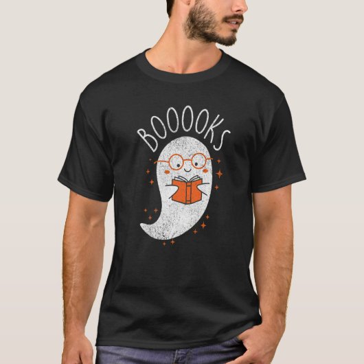 Ghost Reading Book Nerd Bibliothecaris Boek Boeken T-shirt (Voorkant)