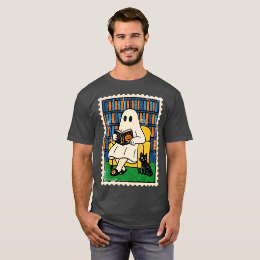 Ghost Reading Book T-shirt (Voorkant volledig)