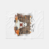 Ghost Reading Books Boekachtige leraar Halloween K Fleece Deken (Voorkant (Horizontaal))