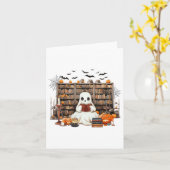 Ghost Reading Books Boekachtige leraar Halloween K Kaart (Gele Bloem)