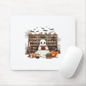 Ghost Reading Books Boekachtige leraar Halloween K Muismat (Met muis)