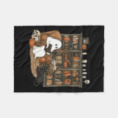 Ghost Reading Books Librarian Teacher Halloween Fleece Deken (Voorkant (Horizontaal))