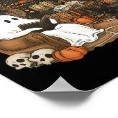 Ghost Reading Books Librarian Teacher Halloween Poster (Hoek)