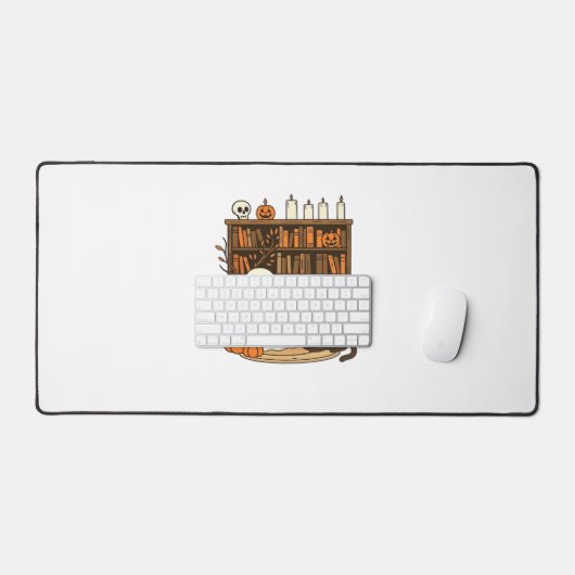 Ghost Reading in Cozy Halloween Library Classic T- Bureaumat (Keyboard & Muis)