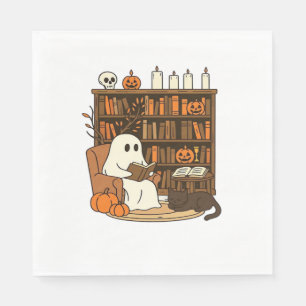 Ghost Reading in Cozy Halloween Library Classic T- Servet