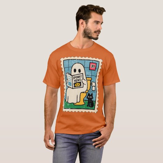 Ghost Reading Newspaper T-shirt (Voorkant volledig)