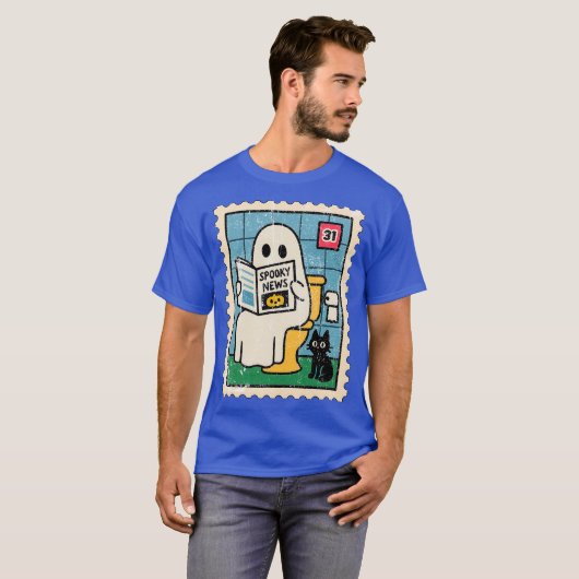 Ghost Reading Newspaper T-shirt (Voorkant volledig)
