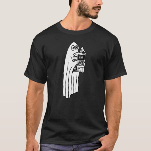 Ghost Reading Newspaper T-shirt (Voorkant)