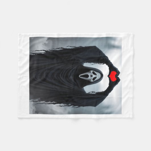 Ghost Red Heart Hands Y Face Halloween Valentines  Fleece Deken (Voorkant (Horizontaal))