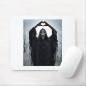 Ghost Red Heart Hands Y Face Halloween Valentines Muismat (Met muis)
