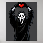 Ghost Red Heart Hands Y Face Halloween Valentines  Poster (Voorkant)