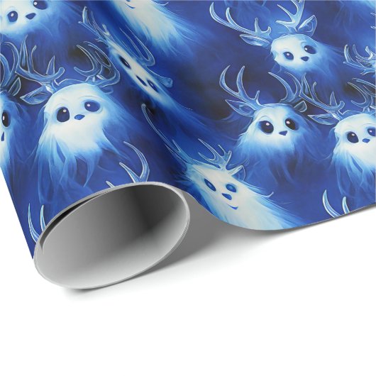 Ghost Reindeer - een spoky Gothmas-wrapppapier Cadeaupapier (Rol Hoek)