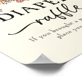 Ghost Retro Luier Raffle Baby shower Spel Sign Poster (Hoek)