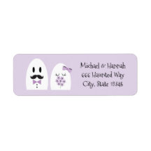 Ghost Return Adres Labels Halloween Bruiloft