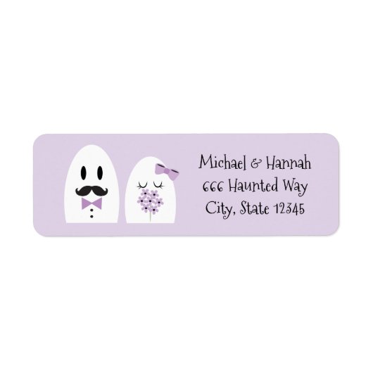 Ghost Return Adres Labels Halloween Bruiloft (Voorkant)