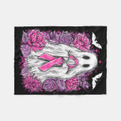 Ghost Ribbon Borstkanker Bewustzijn Halloween Flo Fleece Deken (Voorkant (Horizontaal))
