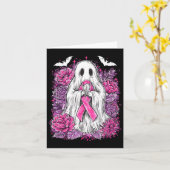 Ghost Ribbon Borstkanker Bewustzijn Halloween Flo Kaart (Gele Bloem)