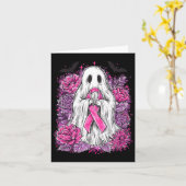 Ghost Ribbon Borstkanker Bewustzijn Halloween Flo Kaart (Gele Bloem)