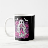 Ghost Ribbon Borstkanker Bewustzijn Halloween Flo Koffiemok (Links)