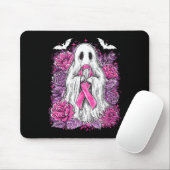 Ghost Ribbon Borstkanker Bewustzijn Halloween Flo Muismat (Met muis)