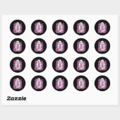 Ghost Ribbon Borstkanker Bewustzijn Halloween Flo Ronde Sticker (Vel)
