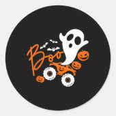 Ghost Rider Truck Monster Halloween Pumpkin Ronde Sticker (Voorkant)