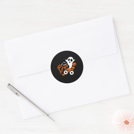 Ghost Rider Truck Monster Halloween Pumpkin Ronde Sticker (Envelop)