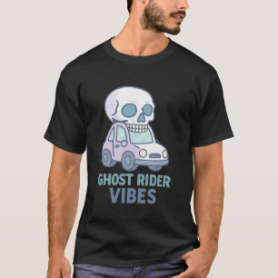 Ghost Rider Vibes Schedel Autorijden T-shirt