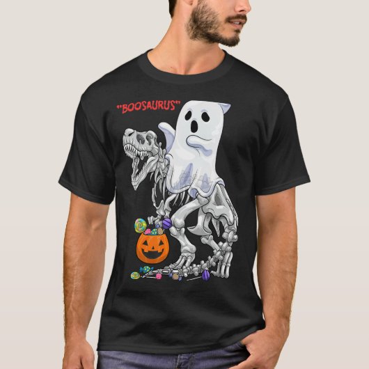 Ghost Riding Dinosaur Shirt - Skelet T-Rex Skull (Voorkant)