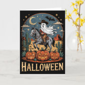 Ghost Riding Horse Halloween Season  Kaart (Gele Bloem)