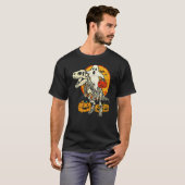 Ghost Riding Skull Dinosaur Halloween Skelet Rex T-shirt (Voorkant volledig)