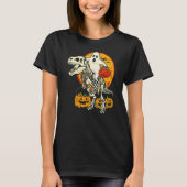 Ghost Riding Skull Dinosaur Halloween Skeleton Rex T-shirt (Voorkant)