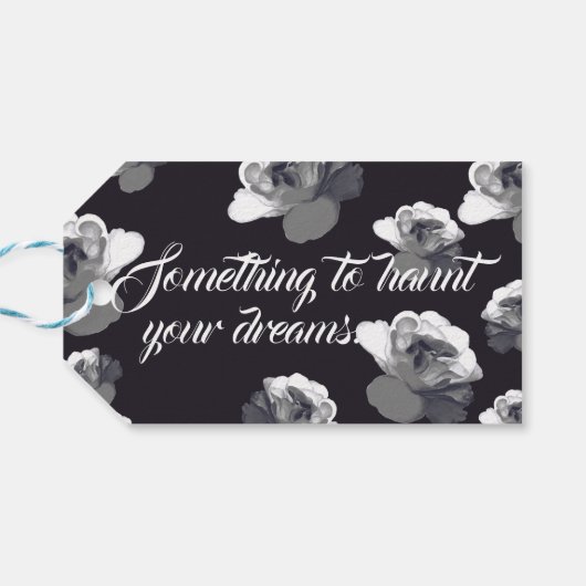 Ghost Roos Haunted Dreams Halloween Cadeaulabel (Achterkant Horizontaal)