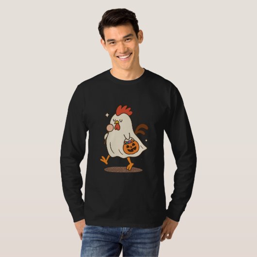 Ghost Rooster Halloween T-Shirt (Voorkant volledig)