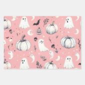 Ghost roze Helloween Wrapping Papier Bladen Inpakpapier Vel (Voorkant 3)