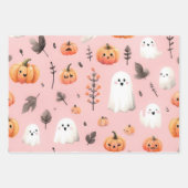 Ghost roze Helloween Wrapping Papier Bladen Inpakpapier Vel (Voorkant 2)