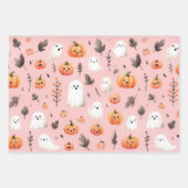 Ghost roze Helloween Wrapping Papier Bladen Inpakpapier Vel (Voorkant 3)