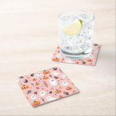 Ghost roze Helloween Wrapping Papier Bladen Kartonnen Onderzetters (Insitu)