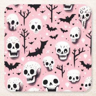Ghost roze Helloween Wrapping Papier Bladen Kartonnen Onderzetters